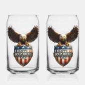 American Eagle Onafhankelijkheidsdag de Blikvorm Glas (Achterkant)