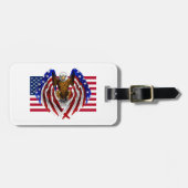 American Eagle op de Amerikaanse vlag Bagagelabel (Voorkant horizontaal)