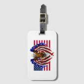 American Eagle op de Amerikaanse vlag Bagagelabel (Voorkant (verticaal))