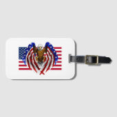 American Eagle op de Amerikaanse vlag Bagagelabel (Voorkant (horizontaal))
