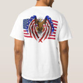American Eagle op de Amerikaanse vlag T-shirt (Achterkant)