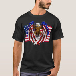 American Eagle op de Amerikaanse vlag T-shirt