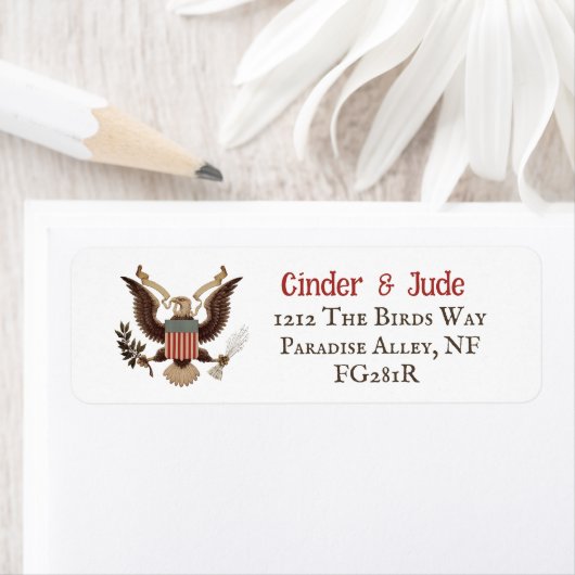 American Eagle Patriot  White Return Address Label (Insitu)