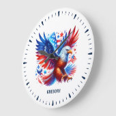 American Eagle Patriotic Design rood wit blauw Grote Klok (Hoek)