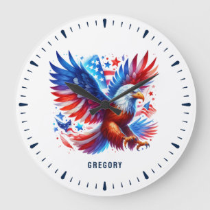 American Eagle Patriotic Design rood wit blauw Grote Klok