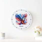 American Eagle Patriotic Design rood wit blauw Grote Klok (Huis)