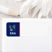 American Eagle Patriottische Vlag Blauw Etiket (Insitu)