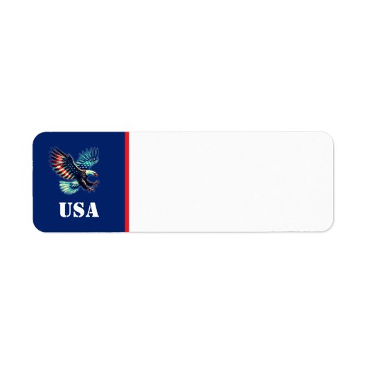 American Eagle Patriottische Vlag Blauw Etiket (Voorkant)