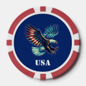 American Eagle Patriottische Vlag Blauw Poker Chips (Voorkant)