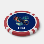 American Eagle Patriottische Vlag Blauw Poker Chips (Enkel)