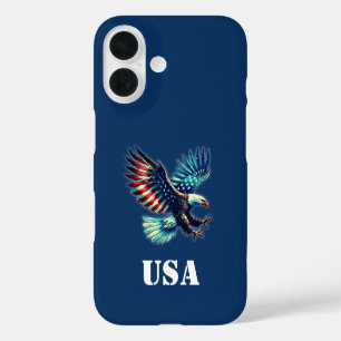 American Eagle Patriottische Vlag iPhone / iPad ho 16 Hoesje
