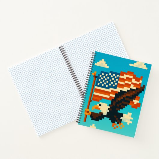 American Eagle Pixel Art Notebook  Notitieboek (Binnen)