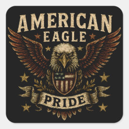 American Eagle Pride – Bold USA Freedom Vierkante Sticker