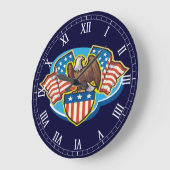 American Eagle Round Roman Numeras Clock Grote Klok (Hoek)