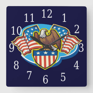 American Eagle Square Clock Vierkante Klok