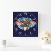 American Eagle Square Roman Numeras Clock Vierkante Klok (Huis)