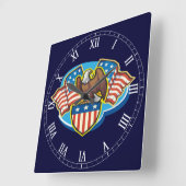 American Eagle Square Roman Numeras Clock Vierkante Klok (Hoek)