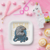 American Eagle Superior Kwaliteit  Patriottisch Papieren Bordje (Feest)