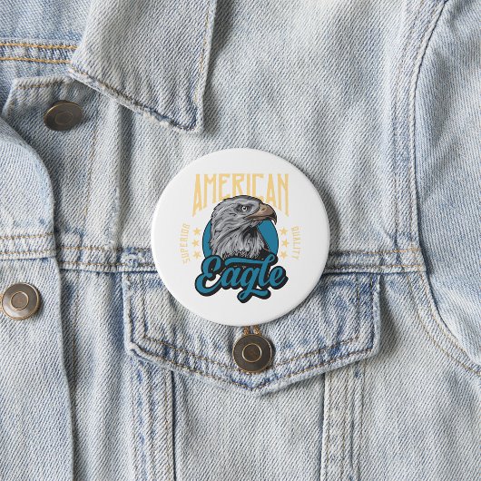 American Eagle Superior Kwaliteit  Patriottisch Ronde Button 7,6 Cm