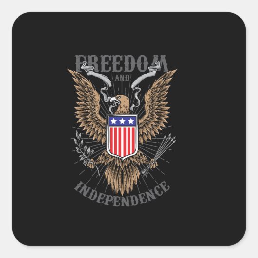 American Eagle tekening Vierkante Sticker (Voorkant)