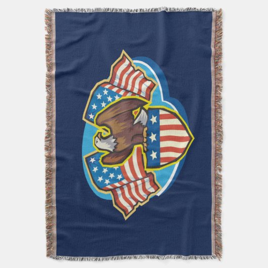 American Eagle Throw Blanket Deken (Voorkant Verticaal)