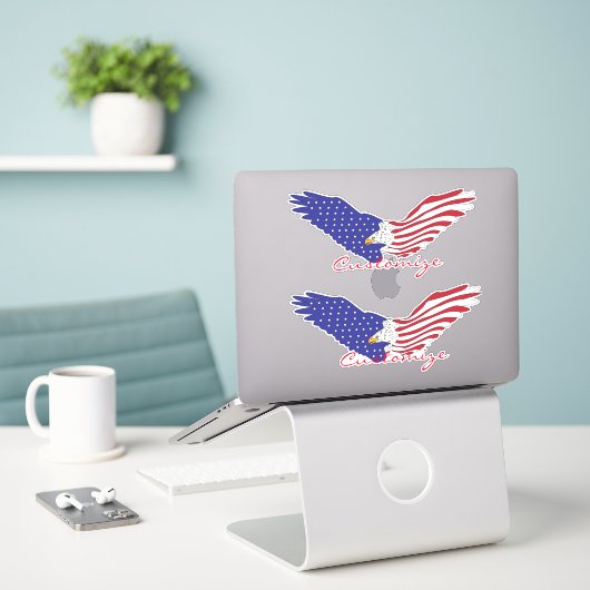 American Eagle Thunder_Cove Patriotic op 4 juli Sticker (Laptop op bureau)