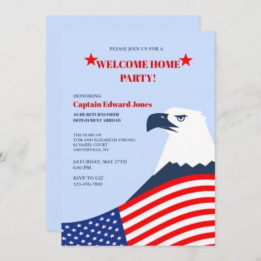 American Eagle Uitnodiging voor het Thuis Kom Fees (Voorkant / Achterkant)