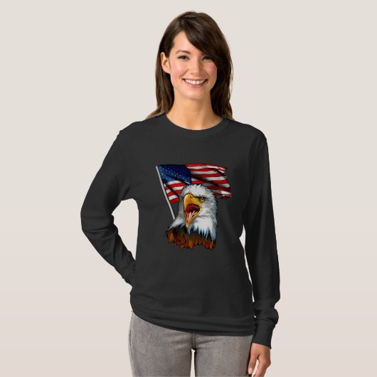 American Eagle US Flag Patriotic American T-shirt (Voorkant volledig)