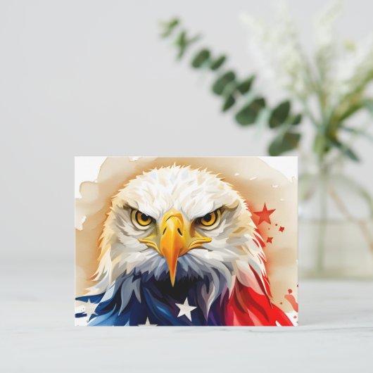 American Eagle, USA, briefkaart voor postkruising (Staand voorkant)