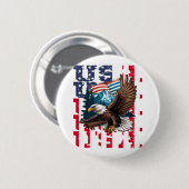 American Eagle USA Flag Eagle voor een Patriots Ronde Button 5,7 Cm (Voorkant /achterkant)