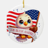American Eagle USA Flag Gift for Patriot 🦅🇺🇸 Keramisch Ornament (Achterkant)