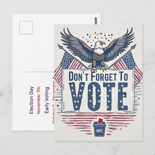 American Eagle Vote Reminder Briefkaart (Voorkant / Achterkant)