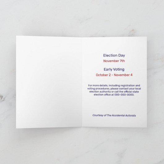 American Eagle Vote Reminder Kaart (Binnen)