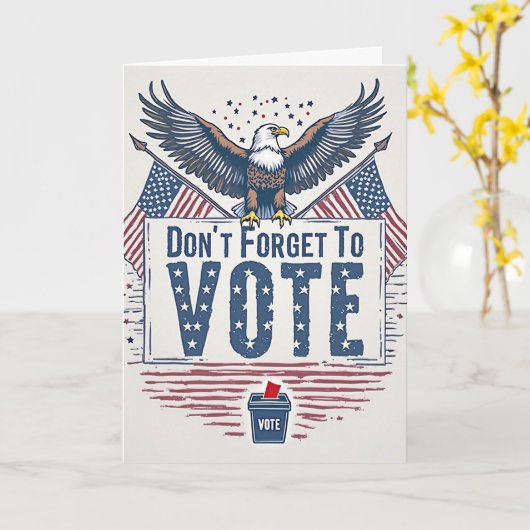 American Eagle Vote Reminder Kaart (Gele Bloem)