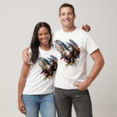 American Eagle Water Kleur Ontwerp T-shirt (Unisex)