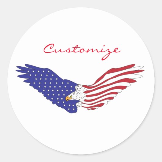 American Eagles Thunder_Cove Patriotic op 4 juli Ronde Sticker (Voorkant)