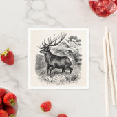 -American Elk gepersonaliseerde Oude Illustratie Servetten (Insitu)