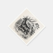 -American Elk gepersonaliseerde Oude Illustratie Servetten (Hoek)