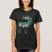 American Elk Lover Dad Retro Hunting  T-shirt (Voorkant)