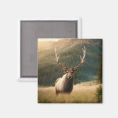 American Elk's Wildlife: Moose, Deer, Bull Cervus Magneet (Voorkant / Achterkant)