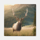 American Elk's Wildlife: Moose, Deer, Bull Cervus Magneet (Voorkant)