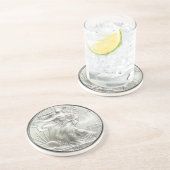 AMERICAN ELLE SILVER DOLLAR ZANDSTEEN ONDERZETTER (Zijkant)