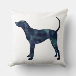 American English Coonhound Black Silhouette Kussen