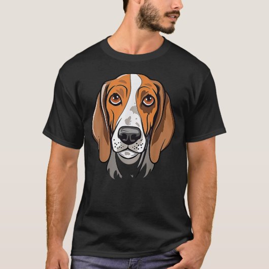 American English Coonhound Cute Cartoon Puppy Dog  T-shirt (Voorkant)