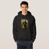 American English Coonhound Painting Sunflower Flow Hoodie (Voorkant volledig)