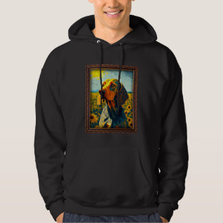 American English Coonhound Painting Sunflower Flow Hoodie