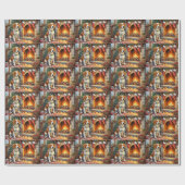 American English Foxhound Christmas Lights  Cadeaupapier (Vlak)