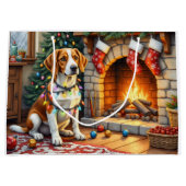 American English Foxhound Christmas Lights  Groot Cadeauzakje (Voorkant)