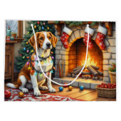 American English Foxhound Christmas Lights  Groot Cadeauzakje (Achterkant)