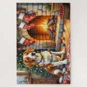 American English Foxhound Christmas Lights Legpuzzel (Verticaal)